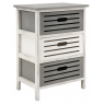 Wooden grey and antic white chests of 3 drawers