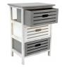 Wooden grey and antic white chests of 3 drawers