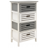 Wooden grey and antic white chests of 4 drawers