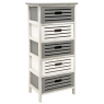 Wooden grey and antic white chests of 5 drawers