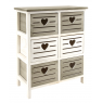Wooden dark green and antic white chests of 6 drawers Heart