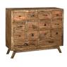 Recycled wood and metal chest of drawers, 14 drawers