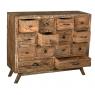 Recycled wood and metal chest of drawers, 14 drawers