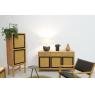 Mango wood and rattan chest of drawers