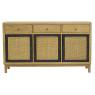 Mango wood and rattan chest of drawers