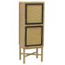 Mango wood and rattan chest of drawers