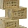 Mango wood and rattan chest of drawers