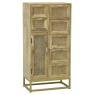 Mango wood and rattan chest of drawers.