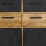 Mango wood and metal chest of drawers