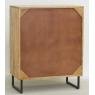 Mango wood and metal chest of drawers