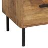 Natural and stained mango wood chest of drawers