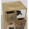 Chest of drawers in mango wood and cow skins