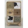 Chest of drawers in mango wood and cow skins