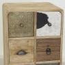 Chest of drawers in mango wood and cow skins