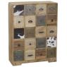 Chest of drawers in mango wood and cow skins