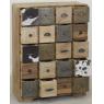 Chest of drawers in mango wood and cow skins