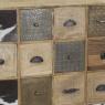 Chest of drawers in mango wood and cow skins