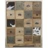 Chest of drawers in mango wood and cow skins