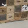 Chest of drawers in mango wood and cow skins