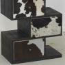 Chest of drawers in mango wood and cow skins