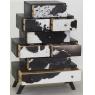 Chest of drawers in mango wood and cow skins