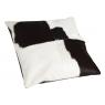 Square black and white cow skin cushion