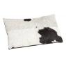 Rectangular black and white cow skin cushion