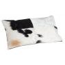 Rectangular black and white cow skin cushion