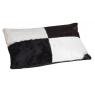 Rectangular black and white cow skin cushion