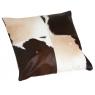 Square brown and white cow skin cushion