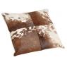Square brown and white cow skin cushion