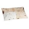 Rectangular brown and white cow skin cushion