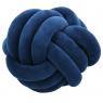 Coussin noeud en velours bleu