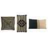 Jute and black cotton cushions