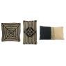 Coussins en jute et coton noir