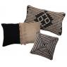 Jute and black cotton cushions