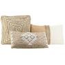 Jute and white cotton cushions