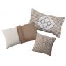 Jute and white cotton cushions