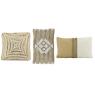 Jute and white cotton cushions