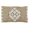 Jute and white cotton cushions