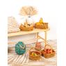 Jute and white cotton cushions