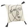 Cotton cushion with face design