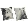 Bear and wolf cotton cushion