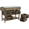 Console en bois vieilli et zinc