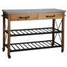 Matt lacquered metal and wood serving table