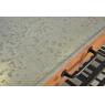 Matt lacquered metal and wood serving table