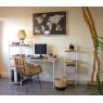 Mdf veneer firwood and white metal desk