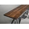 Metal and wood design console table