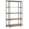 Mdf fir wood vener and metal shelf, 5 shelves