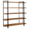 Mdf fir wood vener and metal shelf, 5 shelves